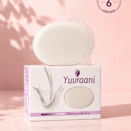 Yuvraani Whitening Triple Base Soap gift pack featuring multiple soap bars in premium packaging with a decorative ribbon, ideal for skincare gifting and daily skin brightening.
