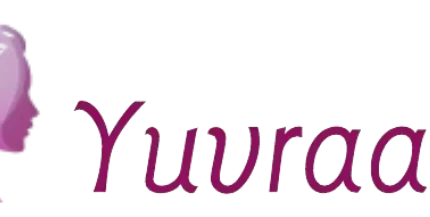 Yuvraani brand logo featuring a purple feminine silhouette icon with floral hair and elegant Yuvraani typography on a transparent background.