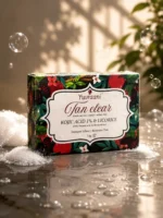 Yuvraani Tan Clear Soap with Kojic Acid 1% and Licorice in premium packaging, designed to help reduce tan, brighten skin, and promote a healthy natural glow.
