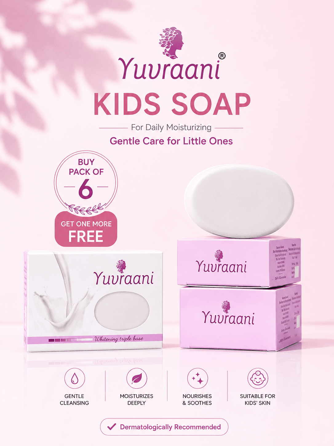 Yuvraani Skin Whitening Soap – Pack of 6 + 1 Free Combo (₹499 Only)